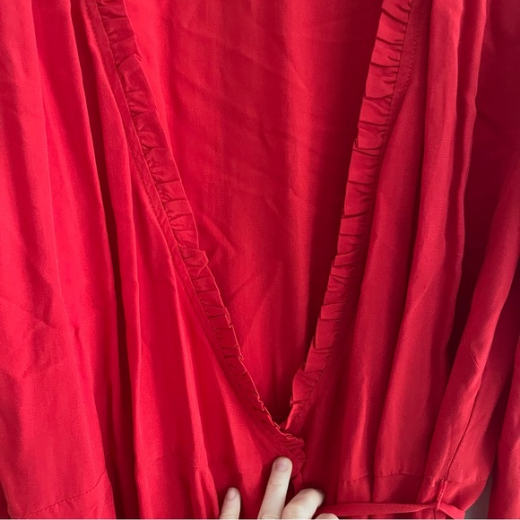 LOFT Red Wrap Blouse - Picture 5 of 11